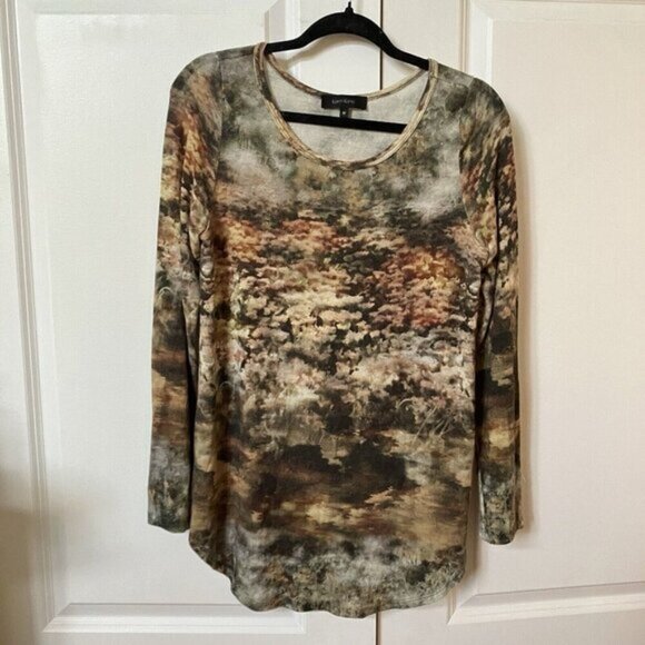 Karen Kane Lagenlook Multicolour Art to Wear Long Sleeve Top Made in USA M - Picture 4 of 5
